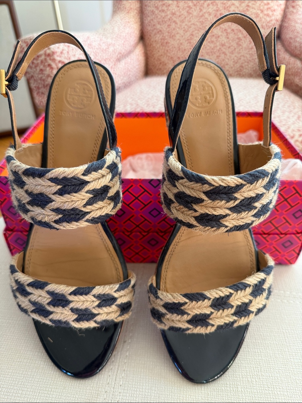Tory Burch Lola Woven Slingback Sandal